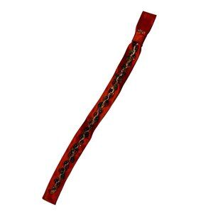 Vtg Handmade Swedish Men Tie Folk Costume Red 1960-1970 Sequins No Elastic